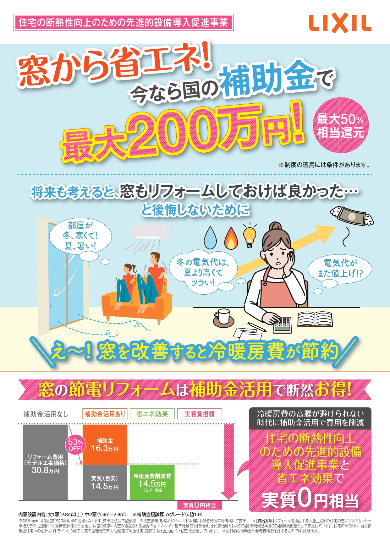 窓から省エネ！補助金最大50％内窓リフォームのチャンス！